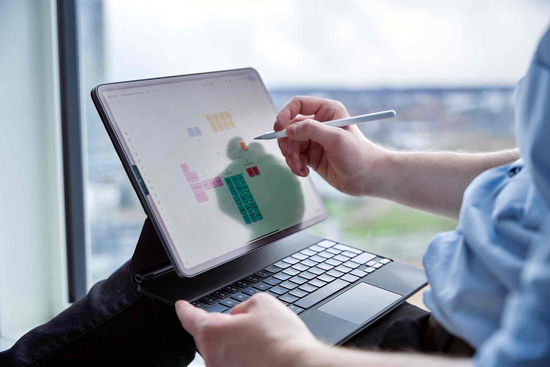 Employer Branding Strategie: Konzeptarbeit auf dem iPad mit Miro Board und Apple Pencil