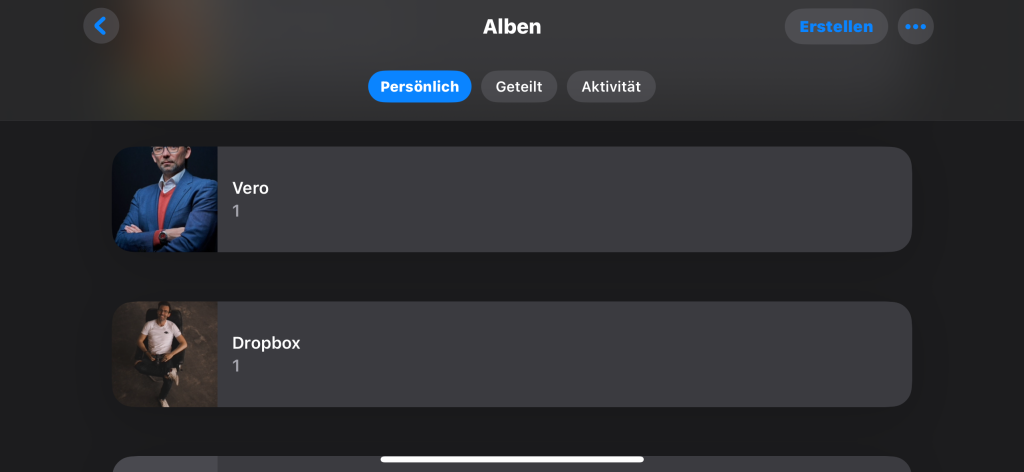 Foto Alben sortierung auf iphone