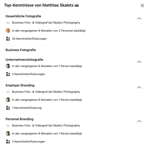 Kenntnisse von Linkedin