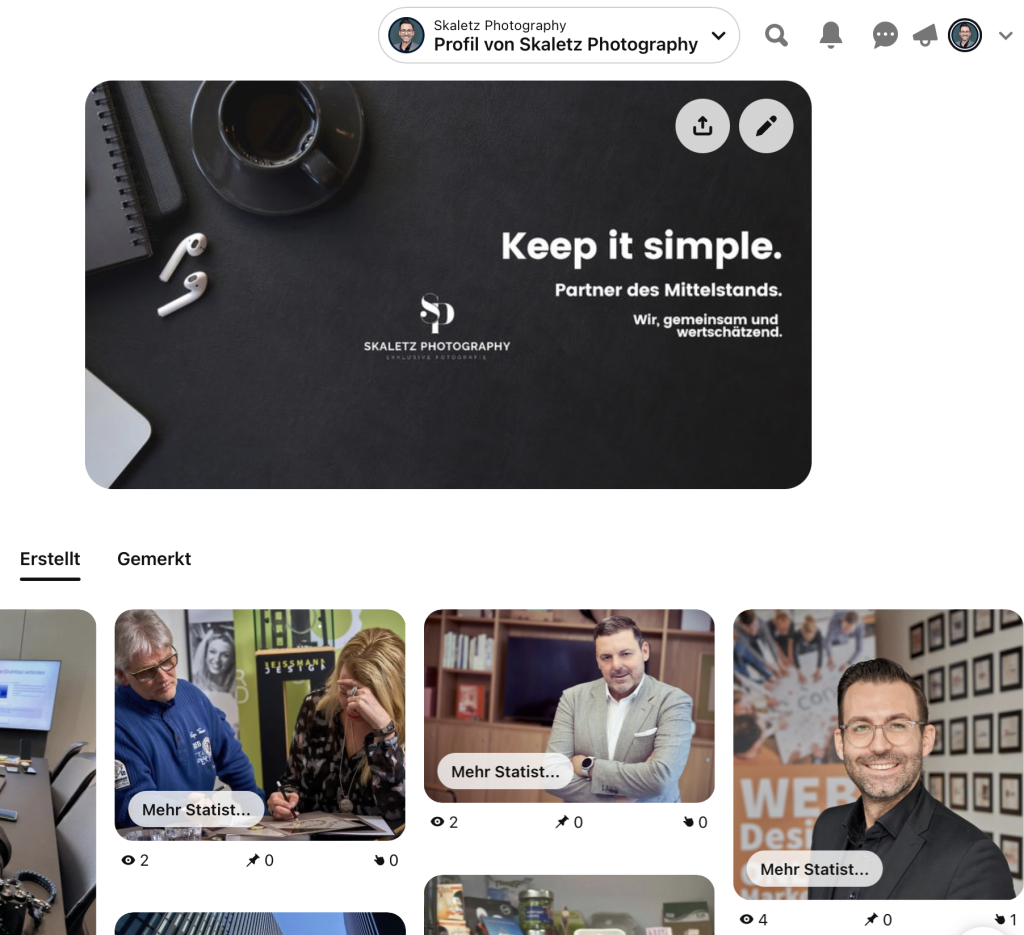 Pinterest Bilder im Business Account pinnen